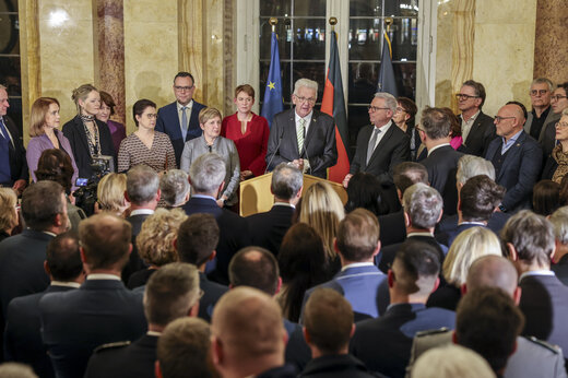 Das Kabinett um MP Kretschmann bei der Neujahrsansprache | © © GdP-BW 2024 - alle Rechte vorbehalten