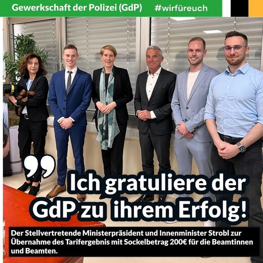 Innenminister Strobel gratuliert der GdP zu ihrem Erfolg | © © GdP-BW 2024 - alle Rechte vorbehalten / Mannheim (TM)