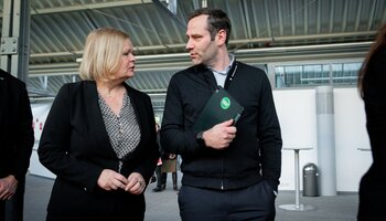 Bundesinnenministerin Nancy Faeser mit GdP-Bundesvorsitzender Jochen Kopelke in Potsdam | © GdP