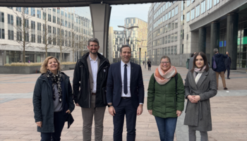 Steffi Loth (Landesvorsitzende Rheinland-Pfalz), Kevin Komolka (Landesvorsitzender Niedersachsen), Bundesvorsitzender Jochen Kopelke, Meike to Baben (Vorsitzende BFA Schutzpolizei), Bianca Jurczyk (JUNGE GRUPPE (GdP) Aachen) (nicht auf dem Foto: Roland Voss (GdP Bundespolizei | Zoll)) | © GdP